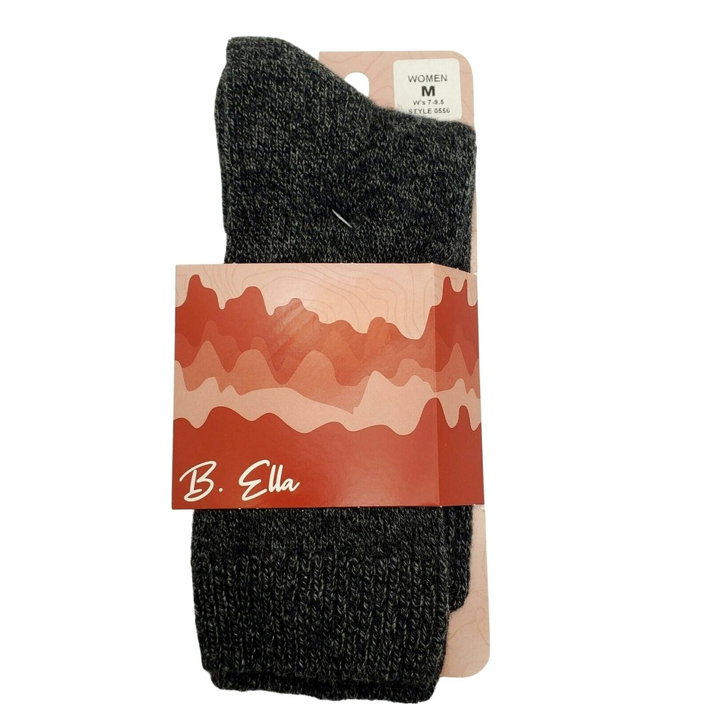 Cashmere Crew Socks Medium Charcoal Grey Marl Ankle B.ella Warm Cozy RORY 7-9.5